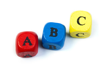 Image showing Letters a b c on cubes