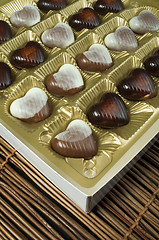 Image showing Chocolates in the shape of hearts