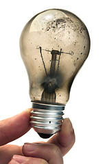 Image showing Old burned light bulb
