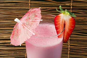 Image showing Strawberries milk shake