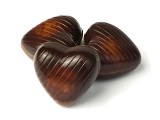 Image showing Chocolates in the shape of hearts