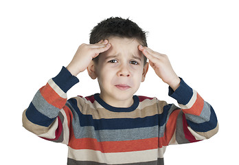 Image showing Child have headache