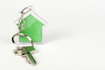 Image showing Keychain with figure of green house