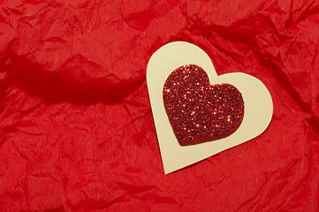 Image showing Red heart brocade shape