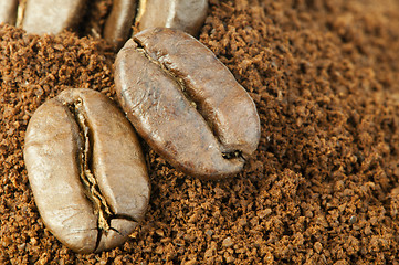 Image showing Coffee beans and ground coffee