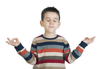 Image showing Child meditate