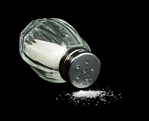 Image showing Salt on black background