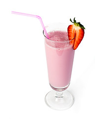 Image showing Strawberries milk shake