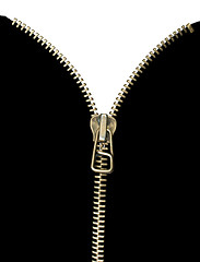 Image showing White isolated zipper