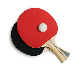 Image showing Tennis rackets for ping pong white isolated 