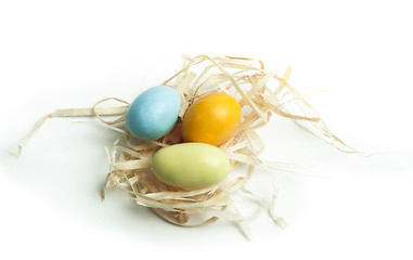 Image showing Small multicolored eggs