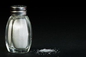 Image showing Salt on black background