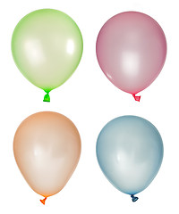 Image showing Set of inflated balloons from different colors