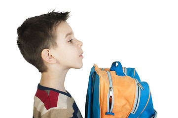 Image showing Boy with schoolbag