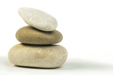 Image showing Stacked stones white isolated