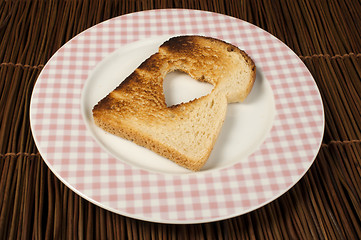 Image showing Toast with heart-shaped