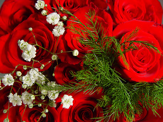 Image showing Closeup of a Dozen Roses