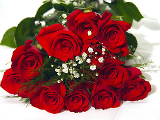 Image showing Closeup of a Dozen Roses