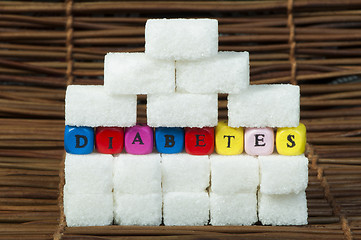 Image showing Sugar lumps and word diabetes