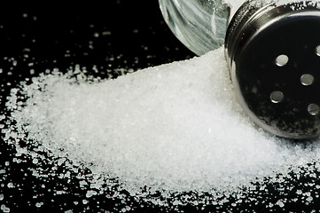 Image showing Salt on black background