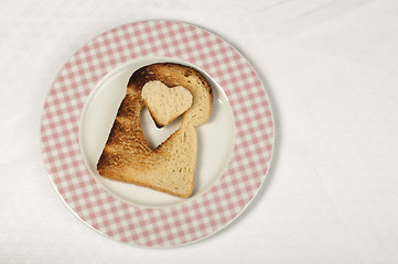 Image showing Toast with heart-shaped