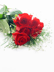 Image showing Closeup of a Half Dozen Roses