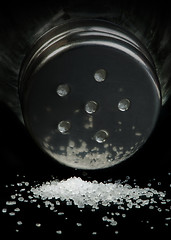 Image showing Salt on black background