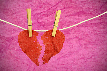 Image showing Paper Heart divided into two parts