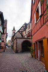 Image showing Old streets in Riquewihr town