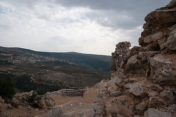 Image showing Nimrod castle and Israel landscape