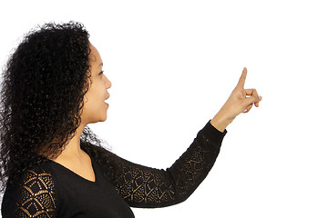 Image showing Pointing woman