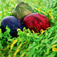 Image showing Colored Easter eggs