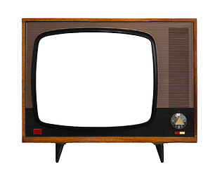 Image showing Vintage TV with isolated screen
