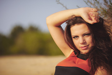 Image showing Girl on sand