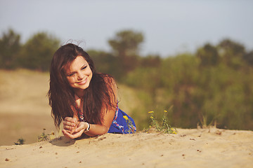 Image showing Girl on sand