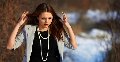 Image showing Beautiful girl in winter