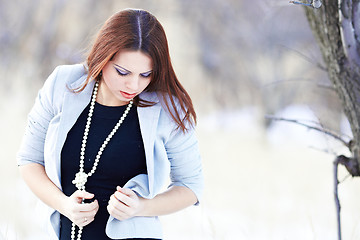 Image showing Beautiful girl in winter