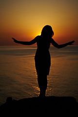 Image showing Silhouette of a girl