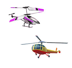 Image showing  Helicopter toy model at flight