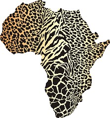 Image showing Africa map in animal camouflage