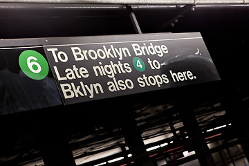 Image showing Brooklyn NYC Subway Sign