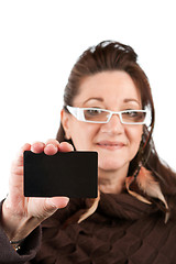 Image showing Woman Showing Gift Card