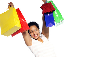 Image showing Rejoicing woman with her shopping