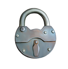 Image showing Metal Lock, vintage object. padlock.