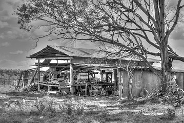 Image showing old farm shed falling apart