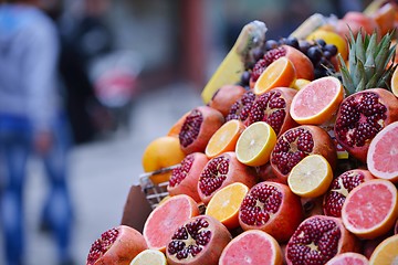 Image showing Colorful display of fruits