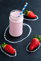Image showing Strawberry smoothie
