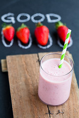 Image showing Strawberry smoothie