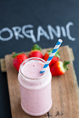 Image showing Strawberry smoothie