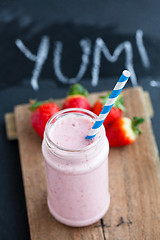 Image showing Strawberry smoothie